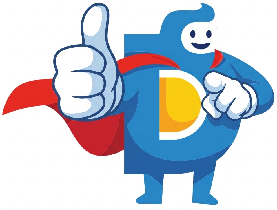 Doey mascot giving a thumbs up